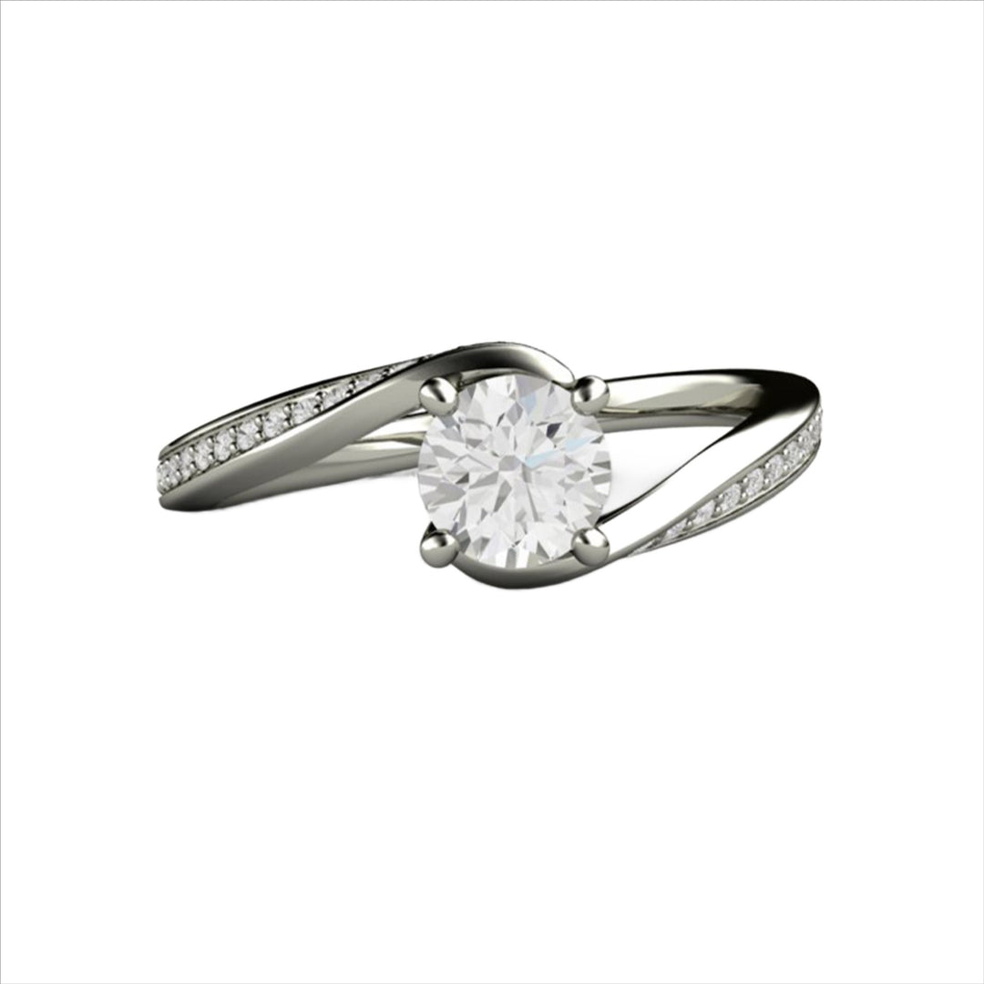 Lab Grown Diamond Solitaire Ring | .50ct Round Bypass Engagement Ring