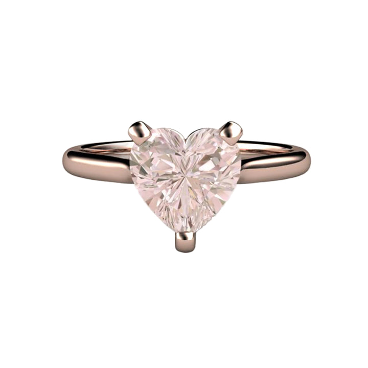 Heart Cut Morganite Engagement Ring | Pink Morganite Solitaire in Gold or Platinum