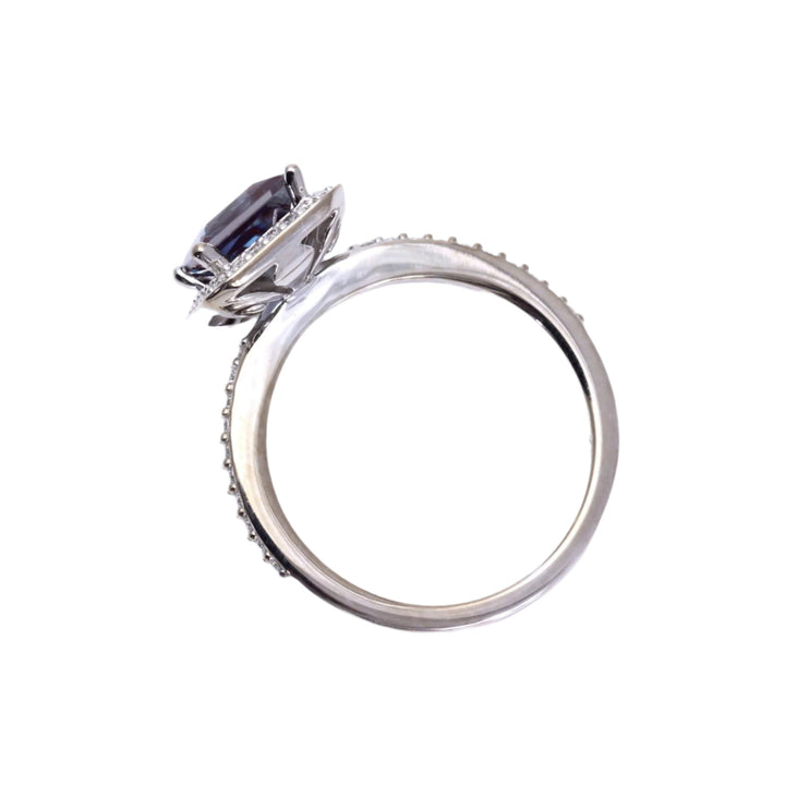 Princess Cut Alexandrite Engagement Ring - Profile View