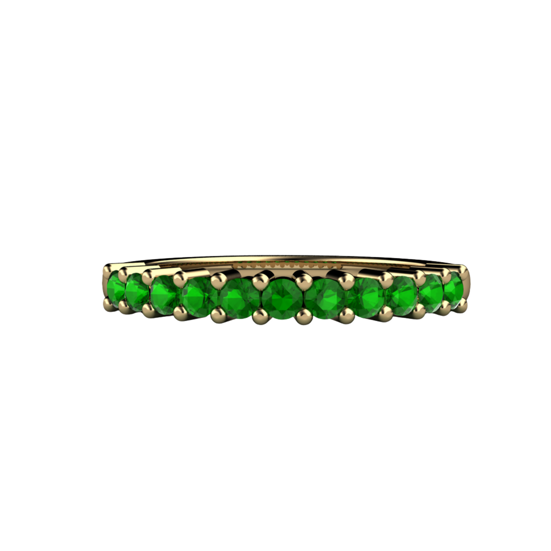 Tsavorite Garnet Ring, Natural Green Garnet Anniversary Band, Green Gemstone Stacking Ring in Gold or Platinum | Rare Earth Jewelry