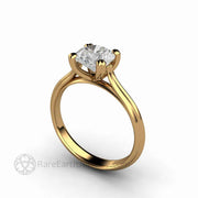 1.5 Carat Round Moissanite Solitaire Engagement Ring with Double Prongs - 18K Yellow Gold-Engagement Only - Moissanite - Round - Solitaire - Rare Earth Jewelry