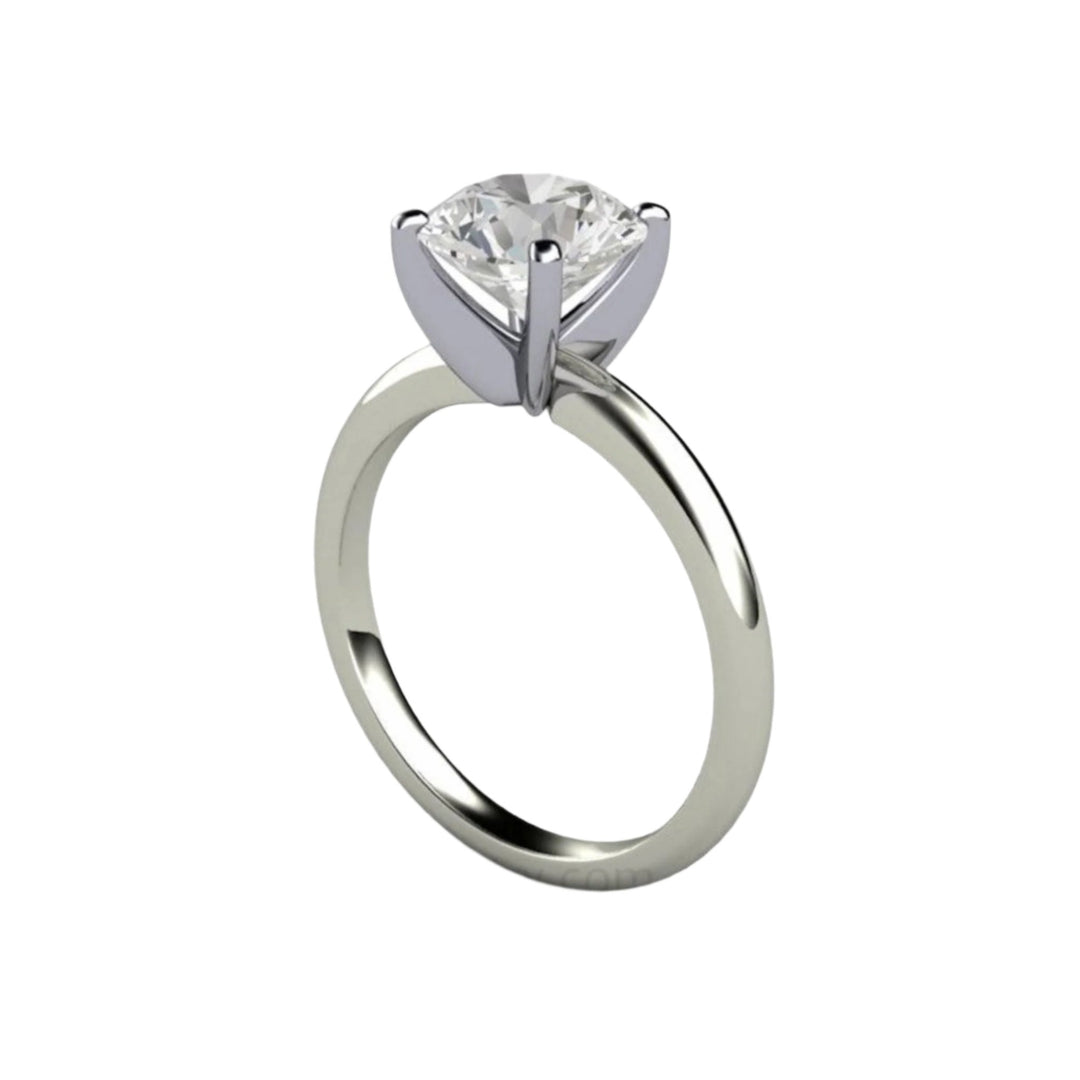 2 Carat Solitaire Engagement Ring, Charles & Colvard Moissanite, Lab Created Diamond Alternative