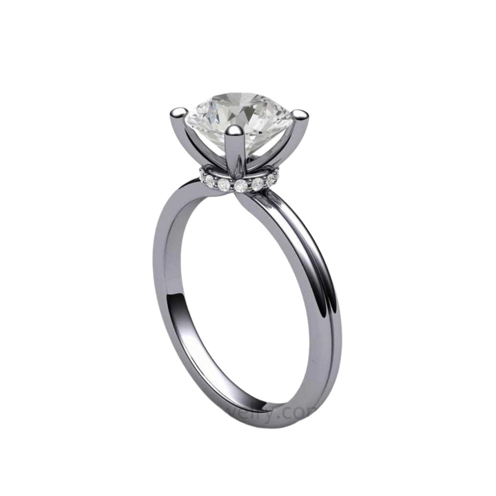 Ethical Lab Created Engagement Ring, Sustainable Engagement Ring, Moissanite Ring in Platinum 