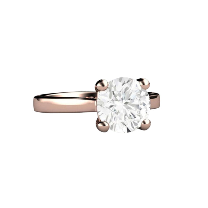 2ct Forever One Moissanite Solitaire Classic Engagement Ring, Rose Gold