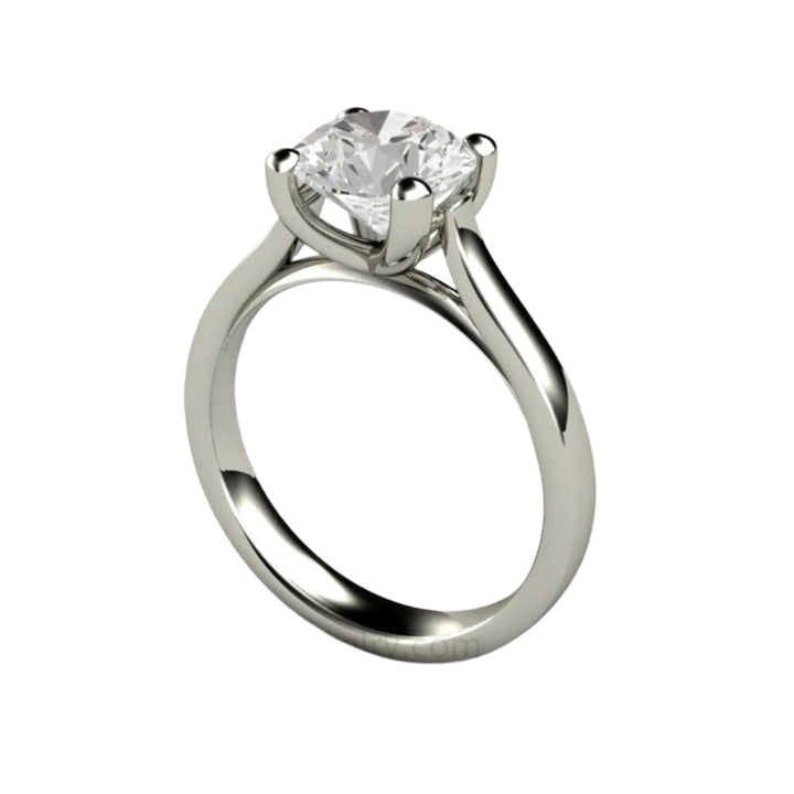 2ct Charles and Colvard Moissanite Engagement Ring, Classic Round Solitaire