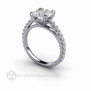 2ct Round Moissanite Solitaire Engagement Ring with Double Prongs Platinum - Engagement Only - Rare Earth Jewelry