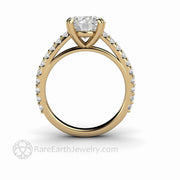 2ct Round Moissanite Solitaire Engagement Ring with Double Prongs - 14K Yellow Gold - Engagement Only - April - Moissanite - Round - Rare Earth Jewelry