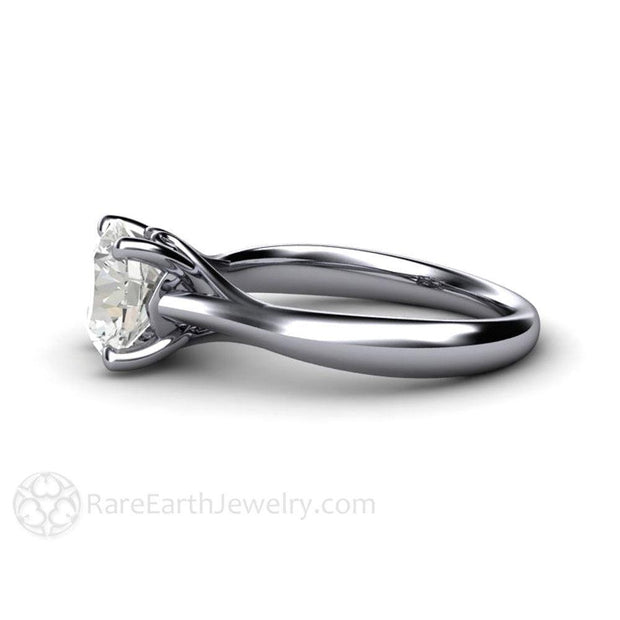 2ct Solitaire Engagement Ring Round Cut White Sapphire Filigree Design Platinum - Rare Earth Jewelry