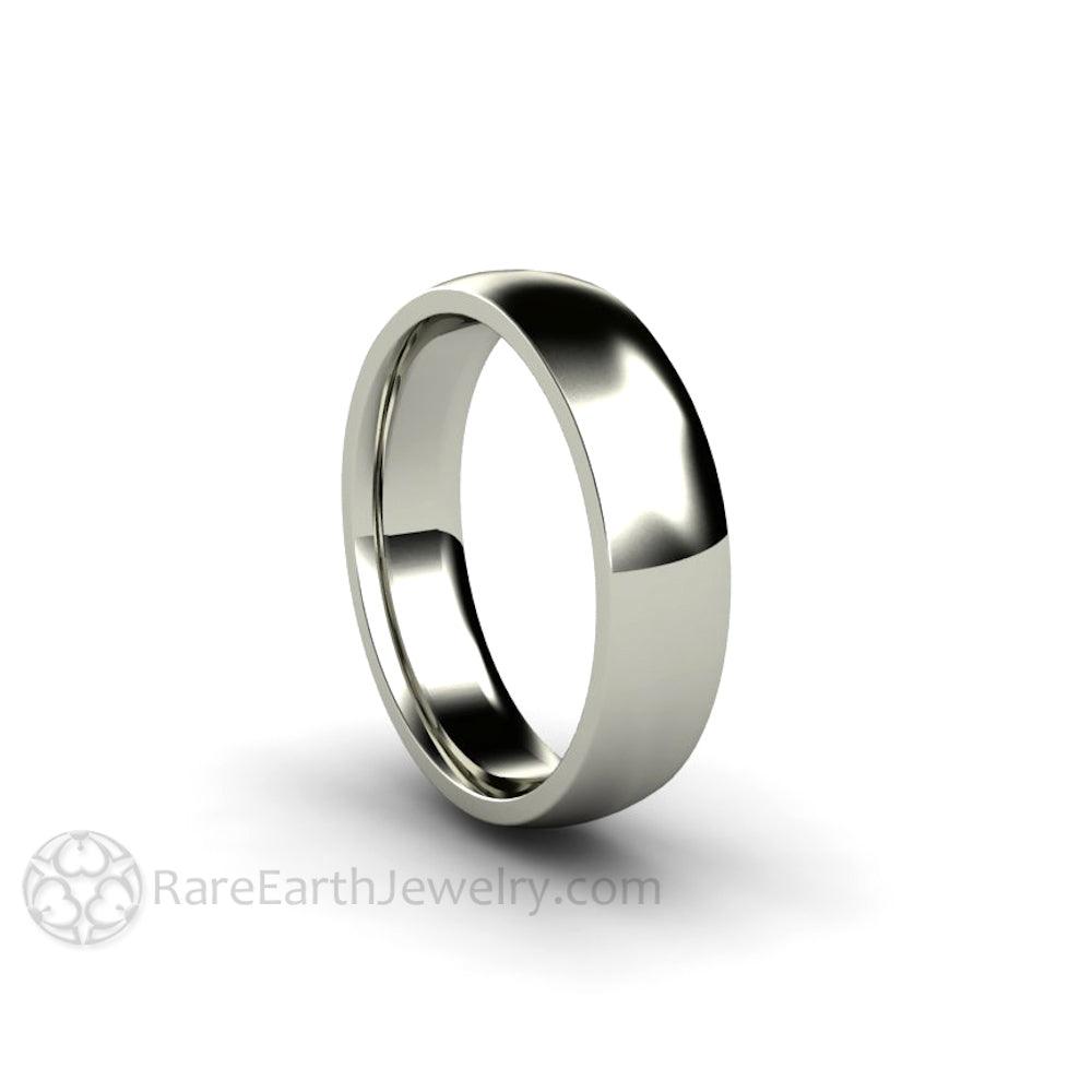 5mm Wedding Ring Half Round Comfort Fit Mens or Womens 14K Gold - Rare Earth Jewelry