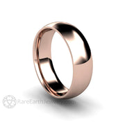 6mm Comfort Fit Wedding Ring Half Round Mens and Ladies Wedding Band 14K Gold 4.0 - Rare Earth Jewelry