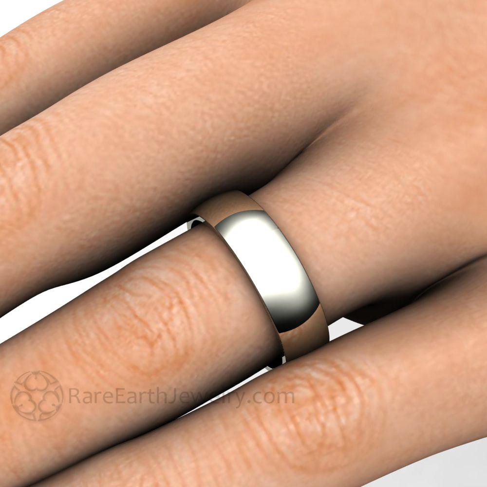 6mm Comfort Fit Wedding Ring Half Round Mens or Women Wedding Band 14K Gold - Rare Earth Jewelry