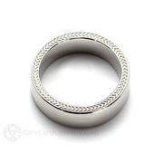 6mm Mens Wedding Band with Woven Wheat Pattern in 14K Gold 5.0 - Rare Earth Jewelry