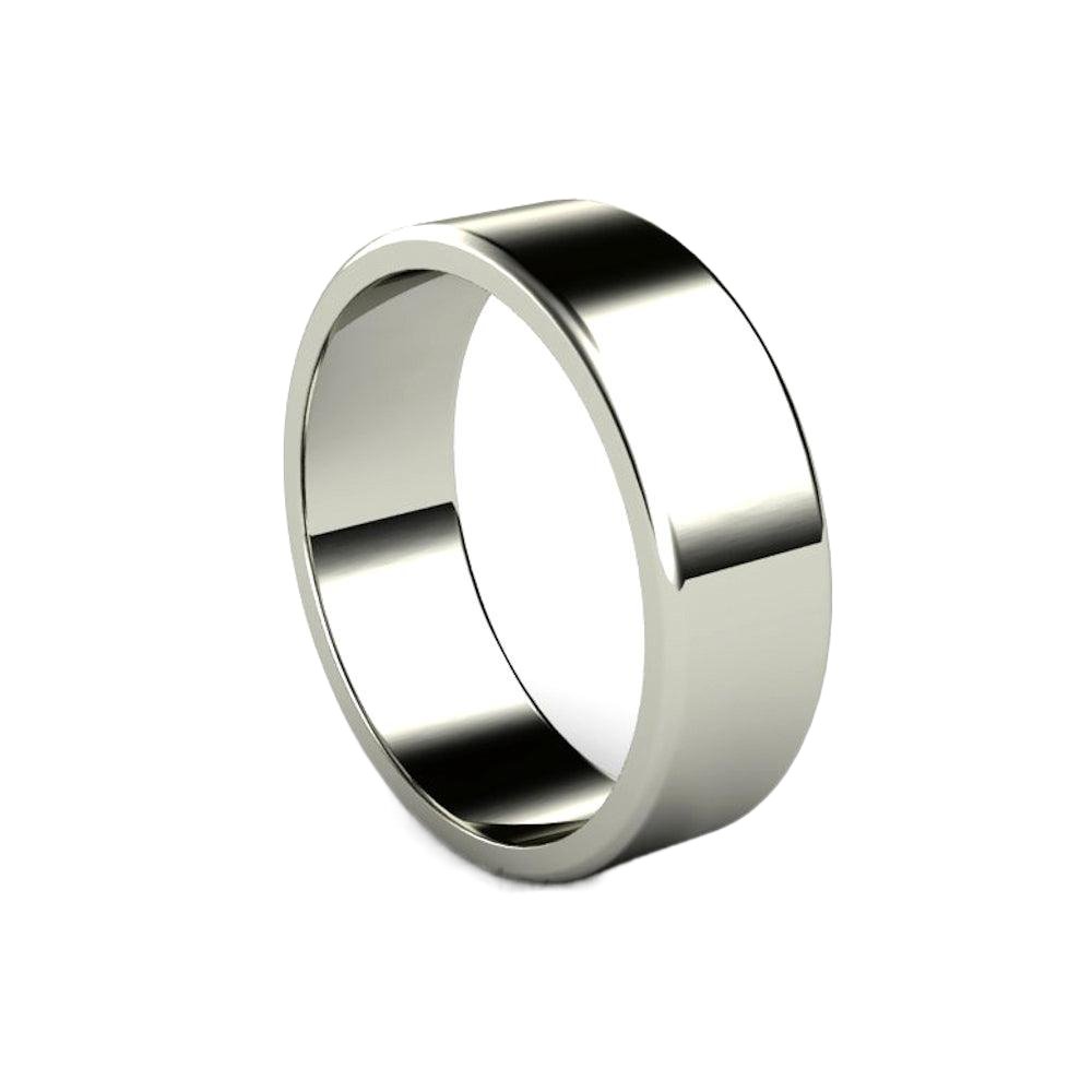 7mm Wedding Ring Flat Comfort Fit Mens or Womens Wedding Band in 14K Gold - Rare Earth Jewelry