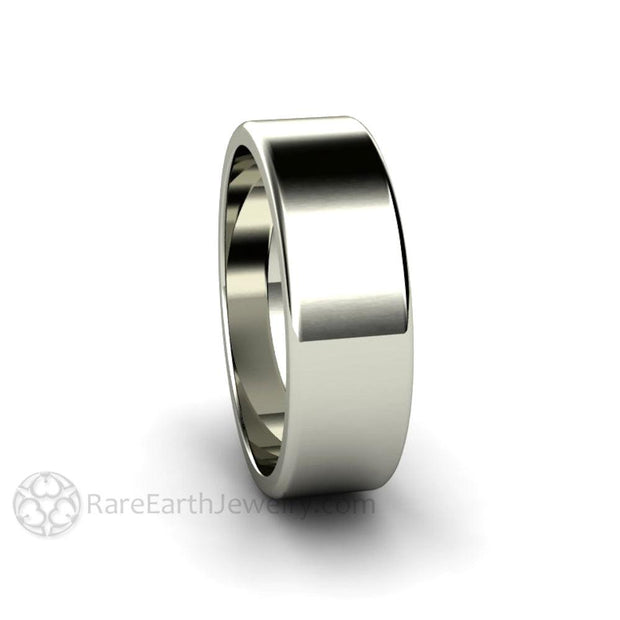 7 MM Stainless Steel Hammered Finish Flat Comfort Fit Wedding Band