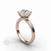 8mm 2 Carat Forever One Moissanite Solitaire Engagement Ring 18K Rose Gold - Engagement Only - Rare Earth Jewelry