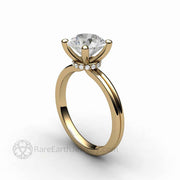 8mm 2 Carat Forever One Moissanite Solitaire Engagement Ring 14K Yellow Gold - Engagement Only - Rare Earth Jewelry