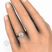8mm 2 Carat Forever One Moissanite Solitaire Engagement Ring Platinum - Engagement Only - Rare Earth Jewelry
