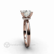 8mm 2 Carat Forever One Moissanite Solitaire Engagement Ring - 14K Rose Gold - Engagement Only - April - Moissanite - Round - Rare Earth Jewelry