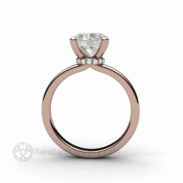 8mm 2 Carat Forever One Moissanite Solitaire Engagement Ring 14K Rose Gold - Engagement Only - Rare Earth Jewelry