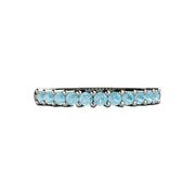 A natural Aquamarine band in 14K, 18K or Platinum. This Aquamarine ring is stackable, March Birthstone jewelry.