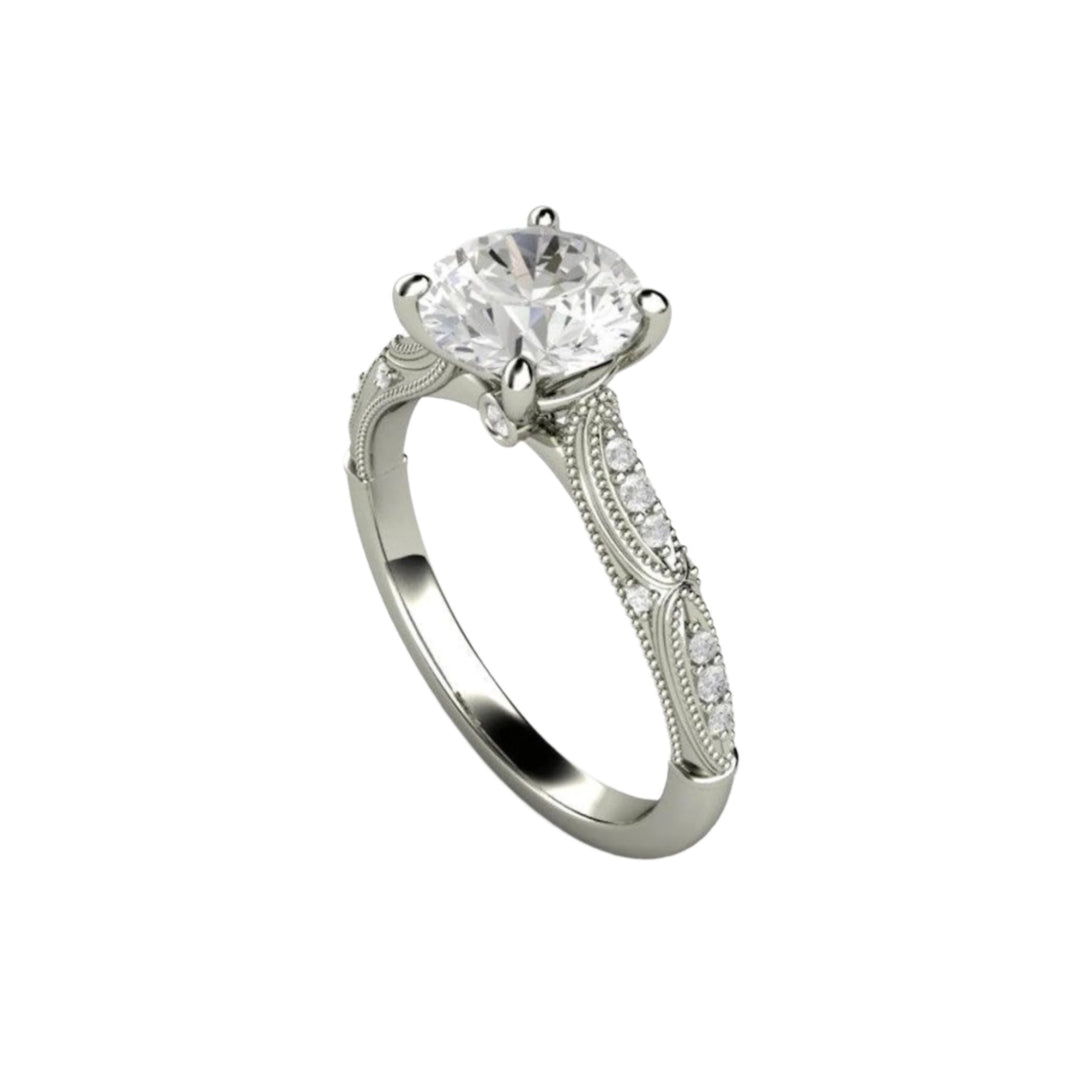 Lab Created Solitaire Engagement Ring, Sustainable Engagement Ring, Ethical Diamond Alternative