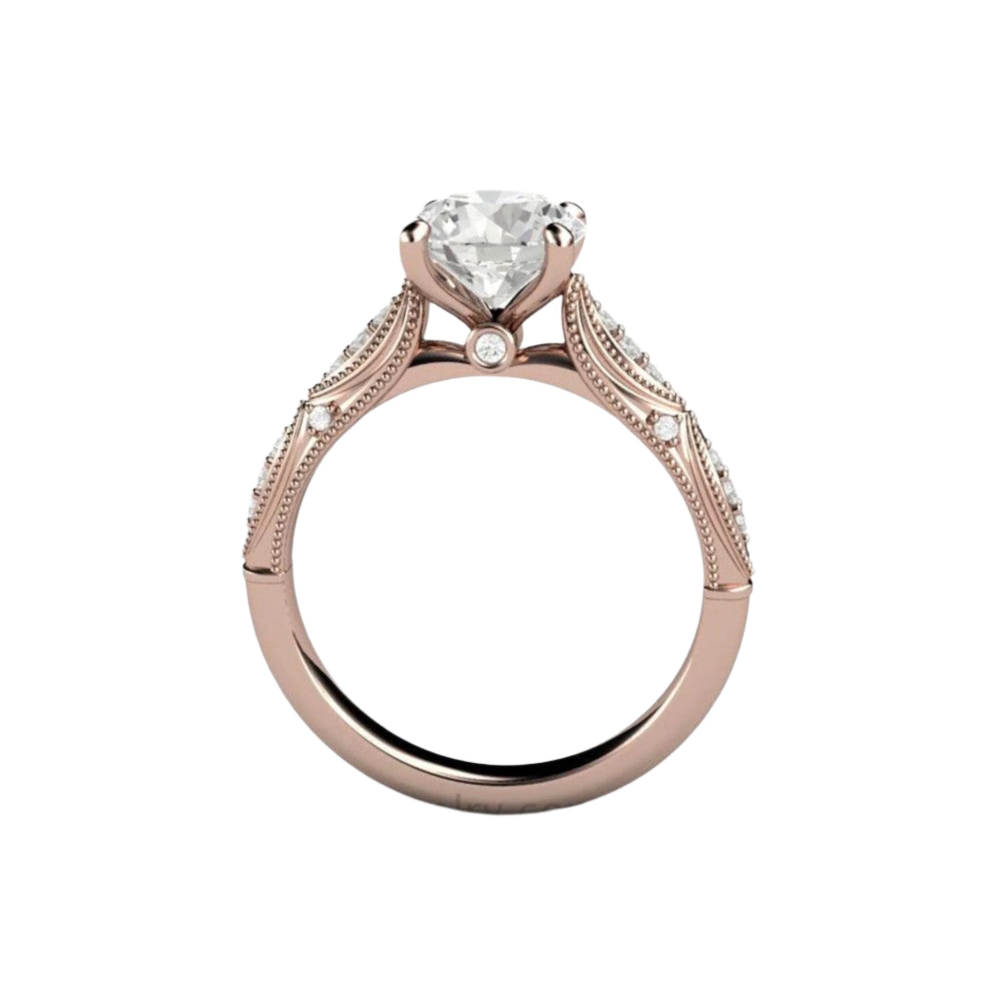 Forever One Round 7.5mm Moissanite Engagement Ring-size 5, 1.50ct DEW The Jules Ring With A 7.5mm Round Forever One Near Colorless Moissanite in  14k Yellow Gold