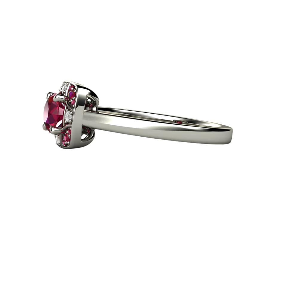 Art Deco Natural Ruby Engagement Ring, Side View