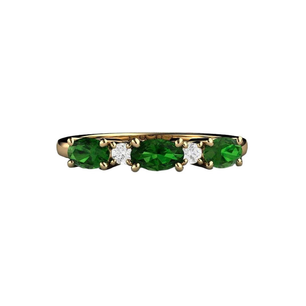 Limelight Green Tourmaline Ring with Diamond | ChicVida Fine Jewelry