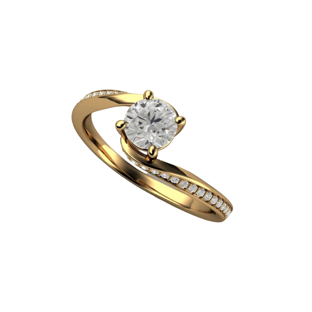 .50ct Certified Lab Grown Diamond Solitaire with Diamond Accented Band in 18K Yellow Gold