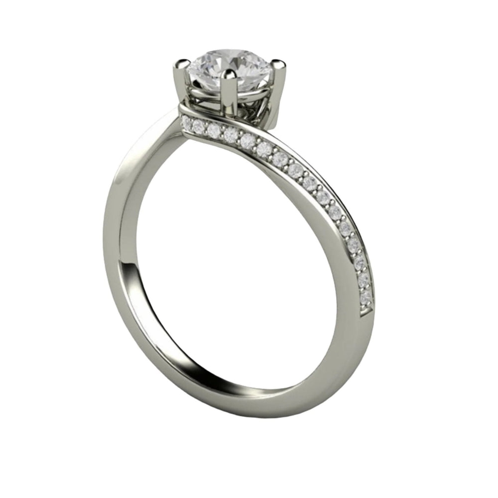 Lab Grown Diamond Solitaire Ring | .50ct Round Bypass Engagement Ring