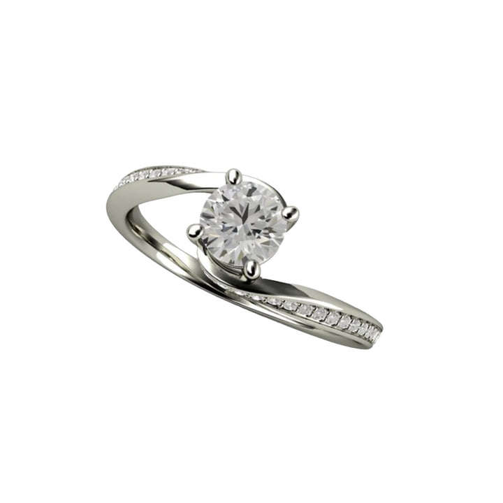 Certified Lab Grown Diamond Solitaire Engagement Ring in 18K White Gold