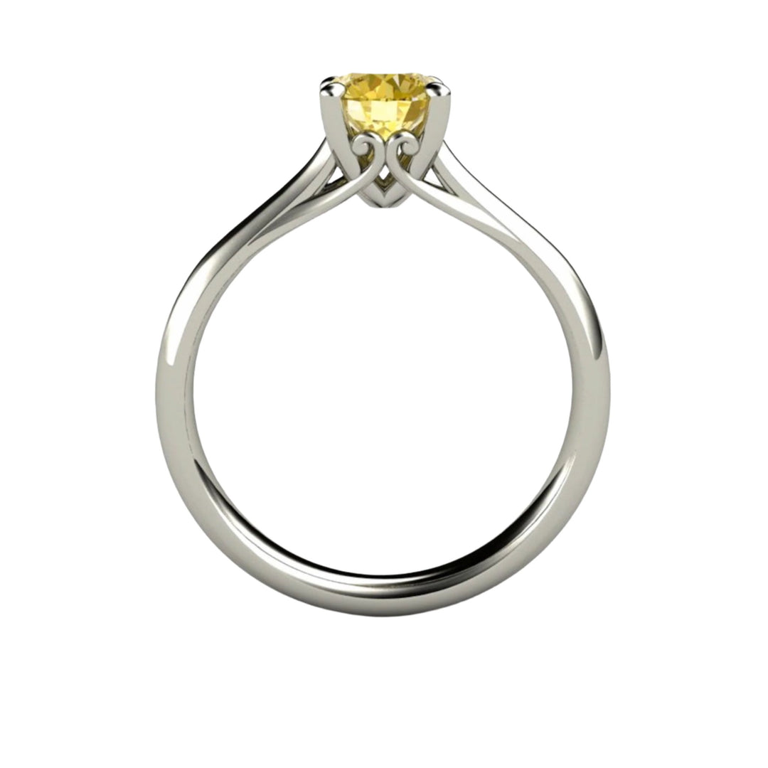 Yellow Sapphire Solitaire Engagement Ring Solitaire with Filigree - Rare Earth Jewelry