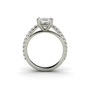 Asscher Cut Solitaire Engagement Ring Side View - Rare Earth Jewelry