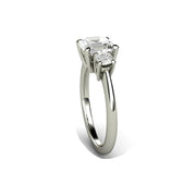 Asscher Forever One Moissanite Engagement Ring or Wedding Set 18K White Gold - Engagement Only - Rare Earth Jewelry