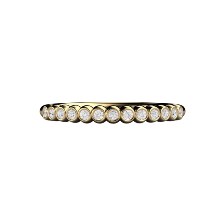 Bezel Set Diamond Wedding Band, Dainty Diamond Stacking Ring, Diamond Anniversary Band | Rare Earth Jewelry