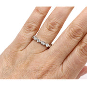 Bezel Set Diamond Wedding Ring or Anniversary Band Platinum - Rare Earth Jewelry