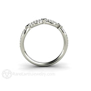 Black and White Diamond Infinity Wedding Ring Anniversary Band Platinum - Rare Earth Jewelry
