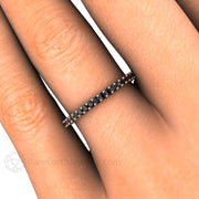 Black Diamond Ring Stacking Eternity Band 5 - Rare Earth Jewelry