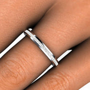 Channel Set Princess Diamond Wedding Ring or Anniversary Band - Platinum - April - Band - Diamond - Rare Earth Jewelry