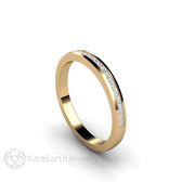 Channel Set Princess Diamond Wedding Ring or Anniversary Band - 18K Yellow Gold - April - Band - Diamond - Rare Earth Jewelry