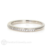 Cushion Morganite Engagement Ring Diamond Halo 18K White Gold - Wedding Set - Rare Earth Jewelry