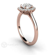 Diamond Engagement Ring Vintage Style Cluster 14K Rose Gold - Engagement Only - Rare Earth Jewelry