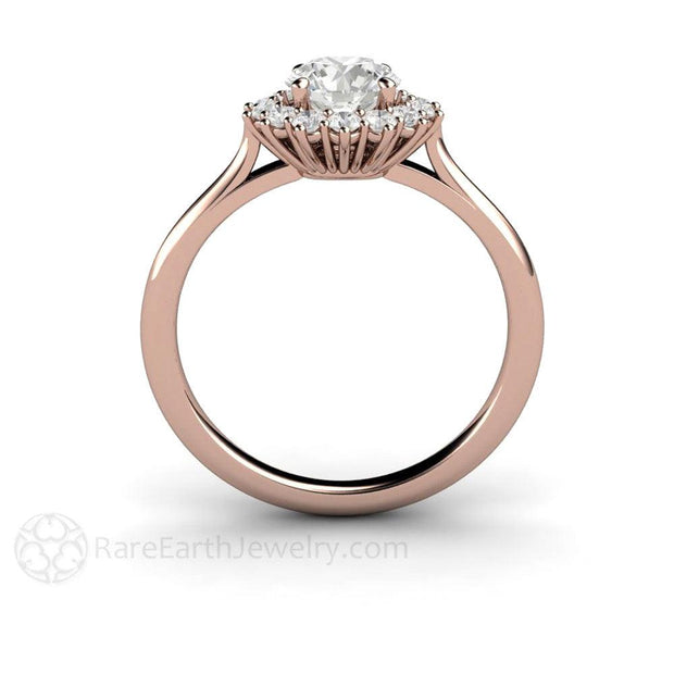 Diamond Engagement Ring Vintage Style Cluster 14K Rose Gold - Engagement Only - Rare Earth Jewelry