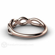 Diamond Infinity Band Infinity Design Diamond Wedding Ring Criss Cross Band 14K Rose Gold - Rare Earth Jewelry