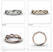 Diamond Infinity Band Infinity Design Diamond Wedding Ring Criss Cross Band 18K Rose Gold - Rare Earth Jewelry