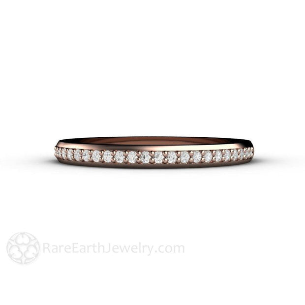 Diamond Wedding Ring or Anniversary Band 18K Rose Gold - Rare Earth Jewelry