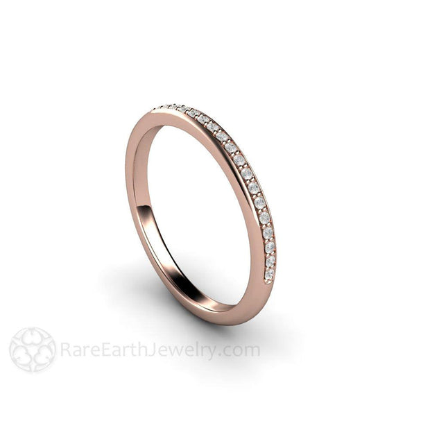 Diamond Wedding Ring or Anniversary Band 18K Rose Gold - Rare Earth Jewelry