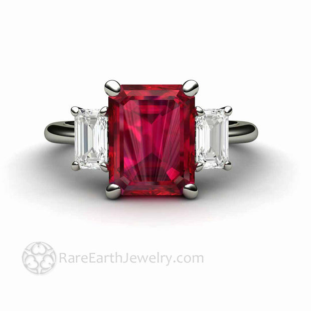 Platinum estate diamond & ruby ring – Rambling Rose
