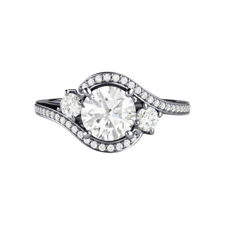 Vintage Inspired Moissanite Ring,  Sustainable Engagement Ring, White Gold 