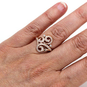 Georgian Diamond Ring Antique Style Engagement or Right Hand Ring 14K Rose Gold - Rare Earth Jewelry